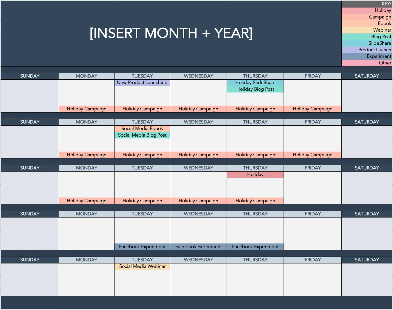 content calendar