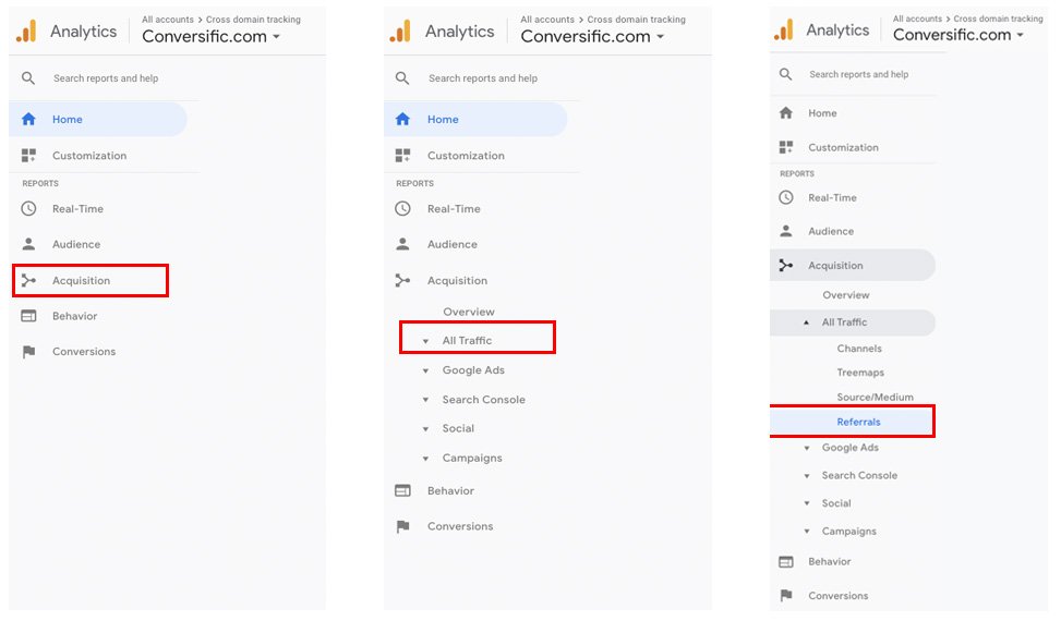 google analytics referral traffic - cross domain tracking