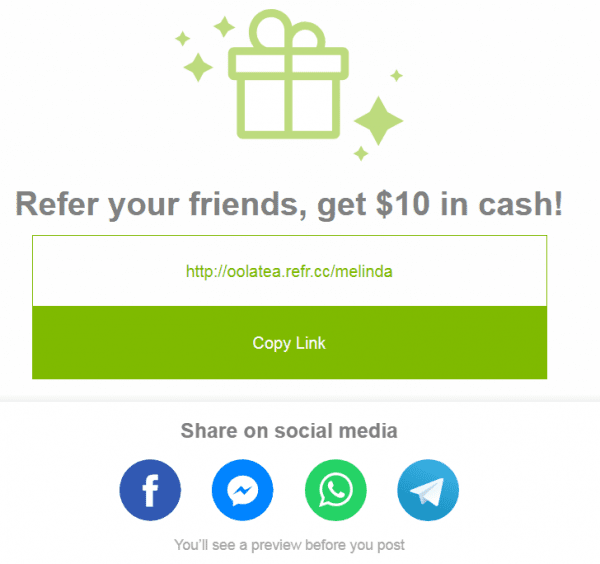 share your referral links