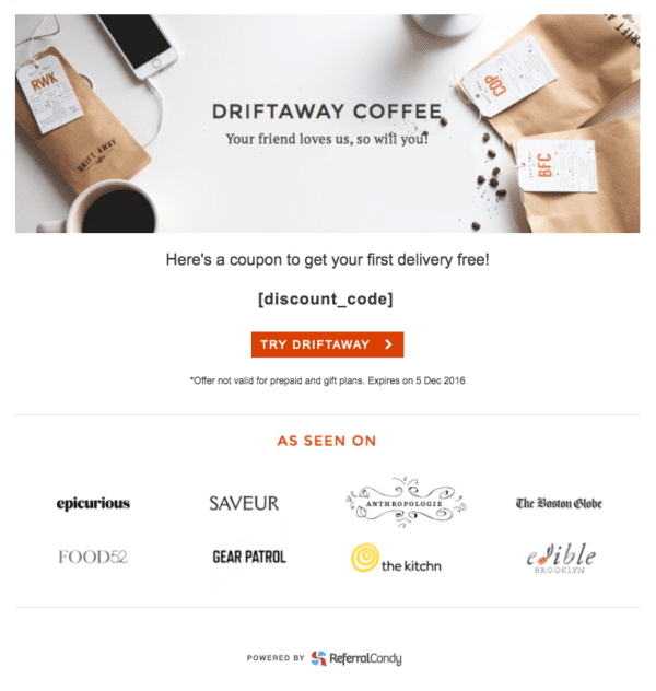 driftaway-coffee-referral-friend-landing-page