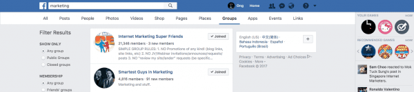 facebook group linkedin
