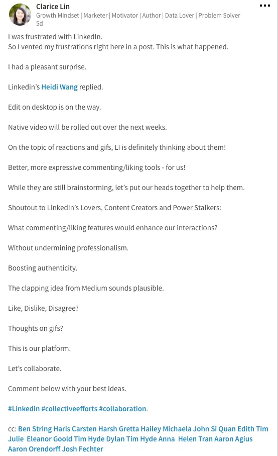 linkedin profile