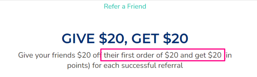 Referral program conditions