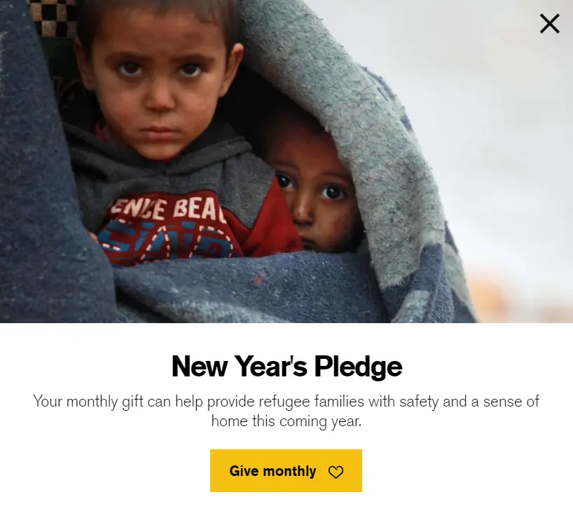 International Rescue Committee CTA example
