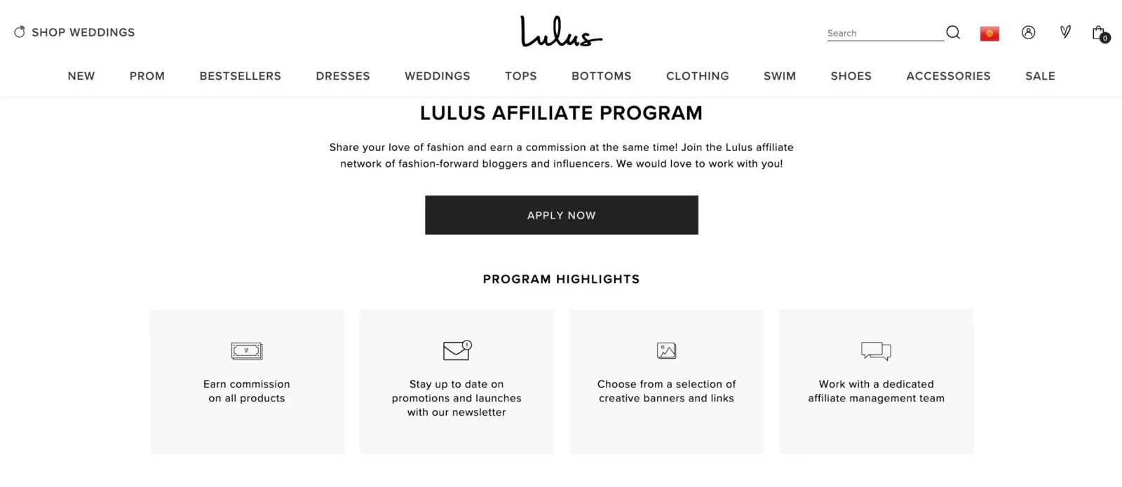 Lulus affiliate program
