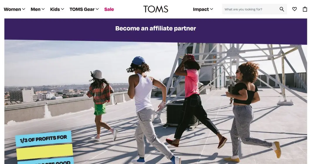 TOMS affiliate partner