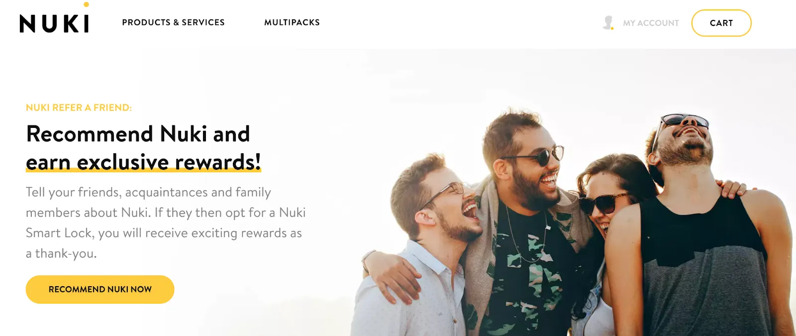Nuki referral program page