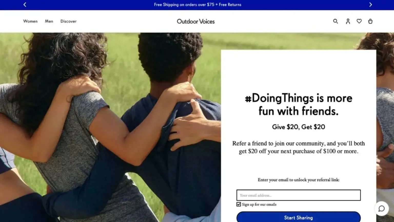 Outdoor voices refer a form page