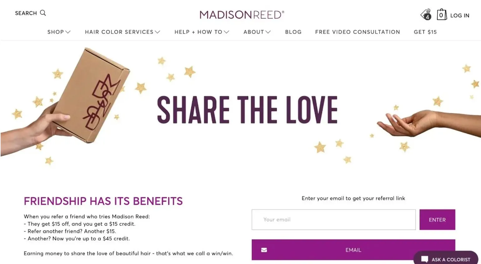 Madison reed share the love program
