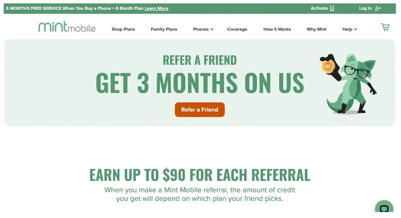 Mint Mobile home page