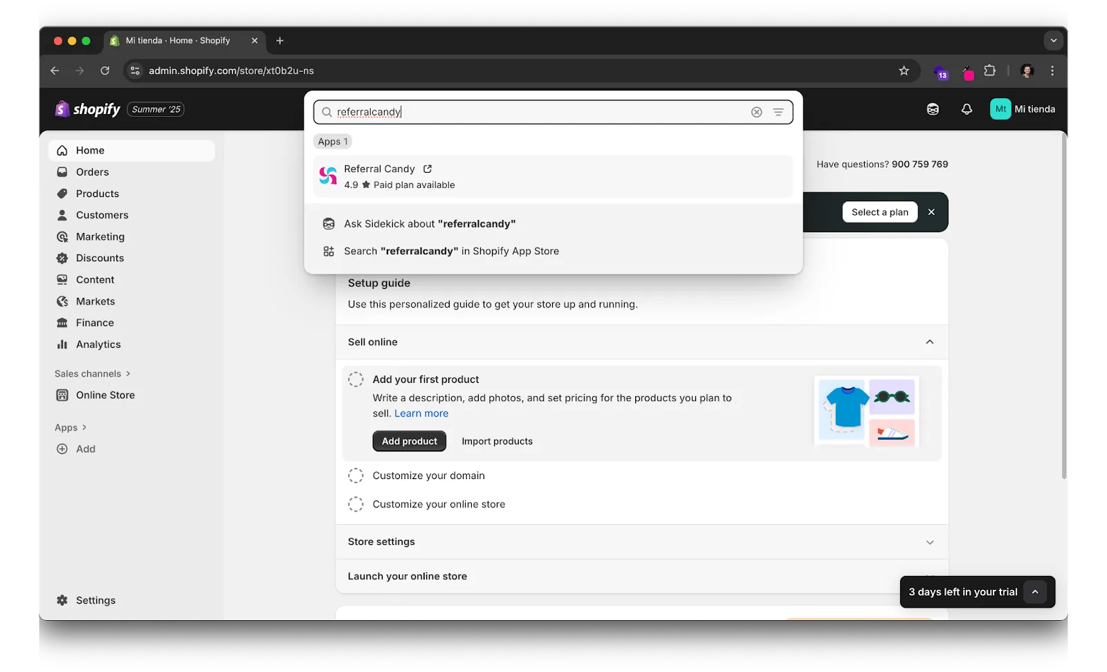 Step 2 of installing referral program on Shopify