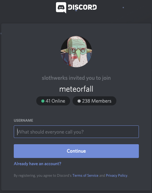 discord invite viral component user referral meteorfall