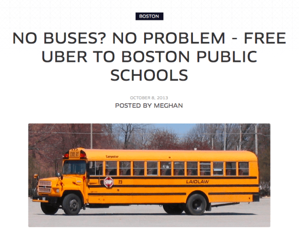 "Simply request a ride to or from any Boston Public School between the hours of 6:30-8:30am and 1-4pm, and that ride will be free. No promo codes required, no questions asked."
