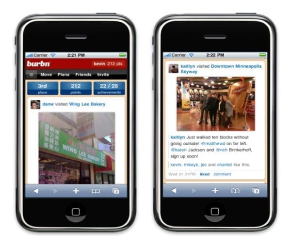 Burbn app interface