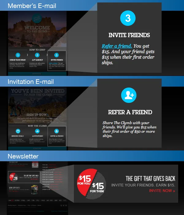Combined referral button screenshot