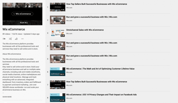 Wix YouTube