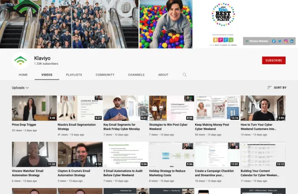 Klaviyo YouTube