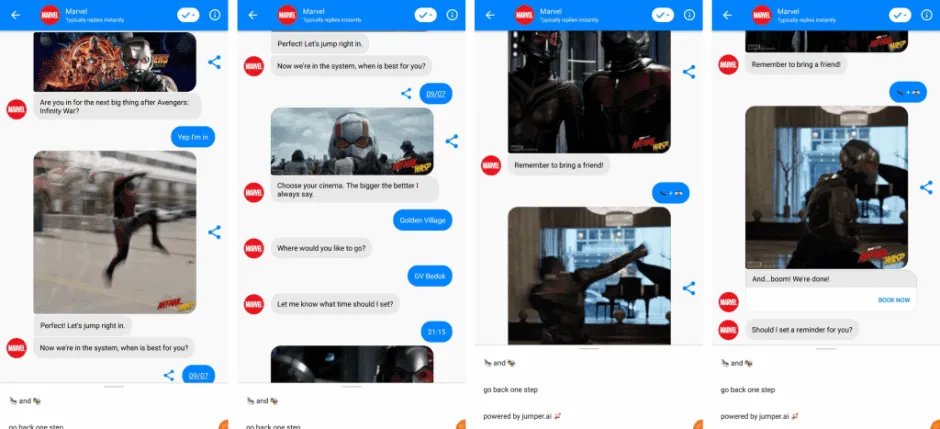 messenger sales marvel ant man movie promotion - social commerce ecommerce