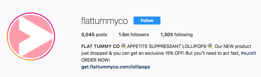 flat tummy tea Instagram page