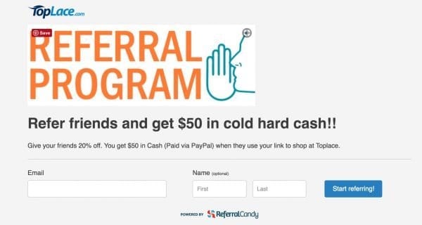 TopLace Referral Program
