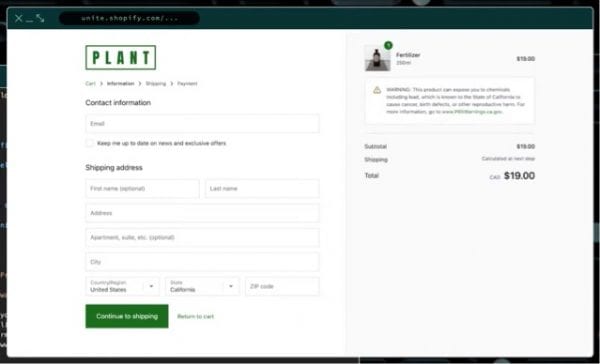 Checkout experience
