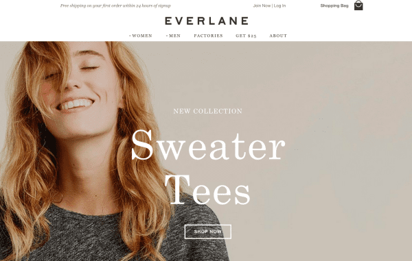 Everlane Homepage
