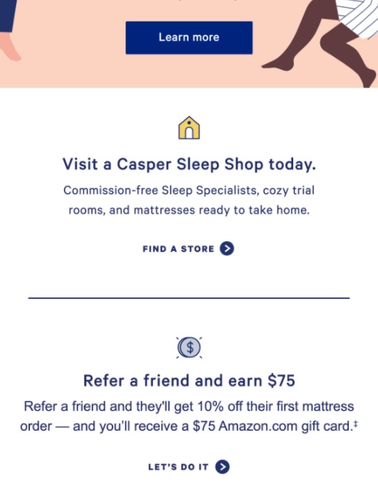 Casper marketing email