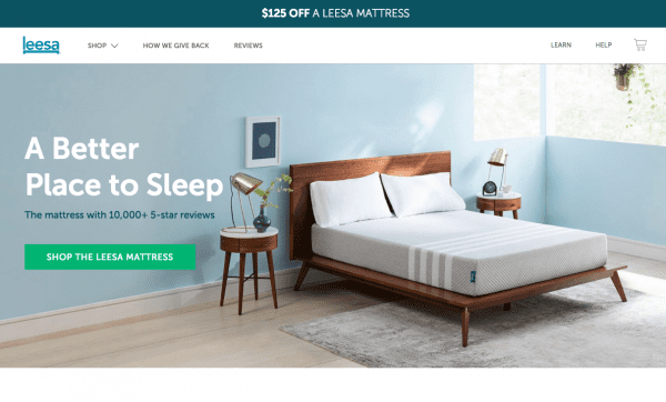 shopify success stories - leesa uses referralcandy