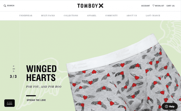 shopify success stories - tomboyx designed boxers for women