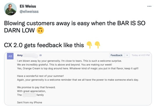 Customer experience example 1